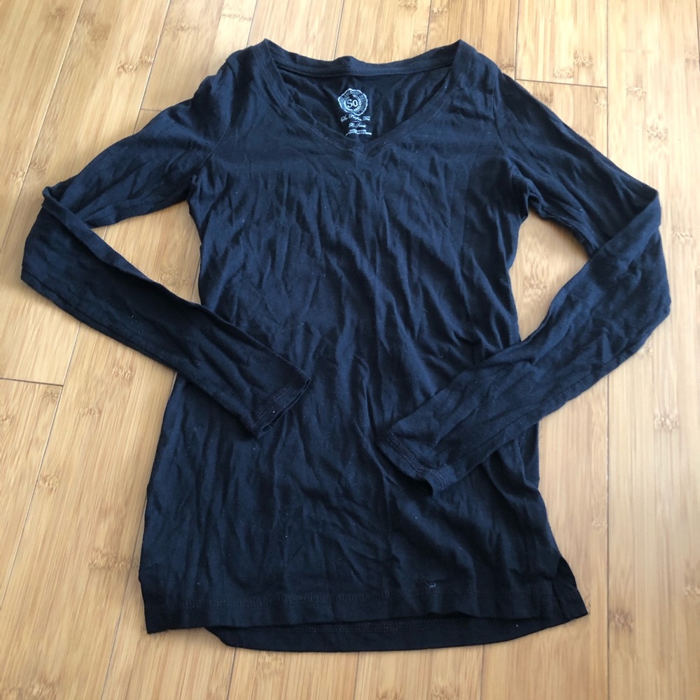 Womens black long sleeve top